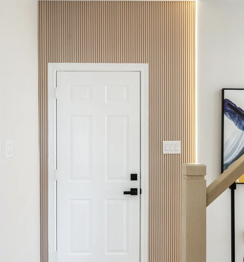 Custom entryway feature wall near Toronto