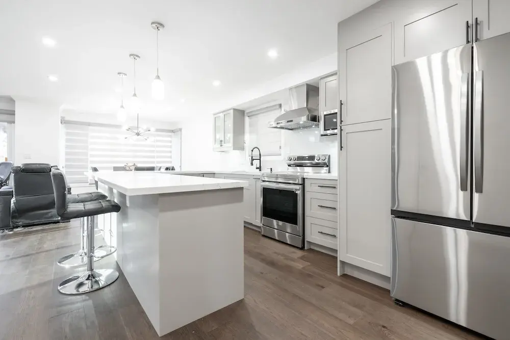 Bright white and grey kitchen near Markham