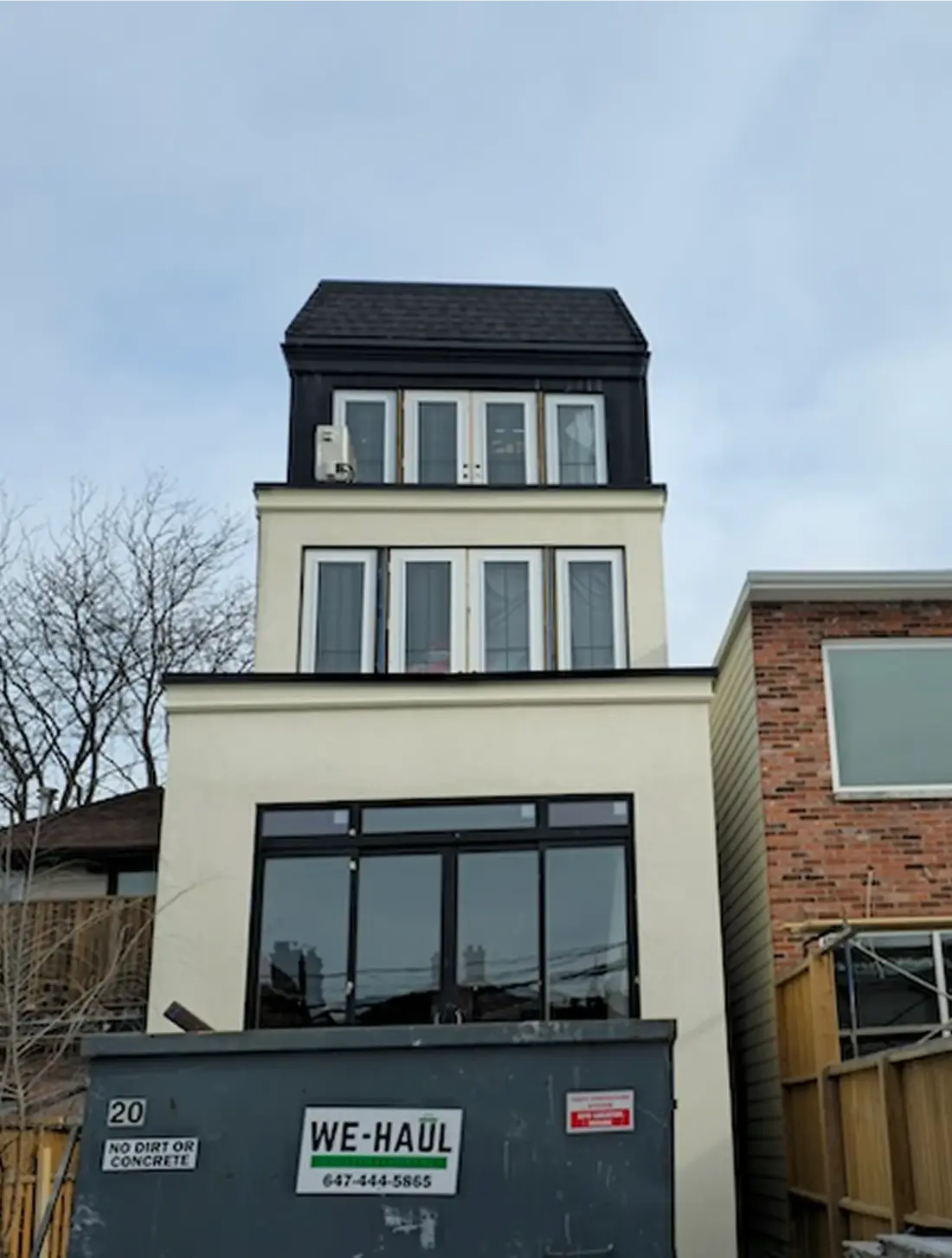 New upper storey being built on an existing home